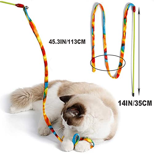 GingerUP Różdżki do kręcenia kotów interaktywne zabawki dla kotów różdżki z dźwiękowym papierem frędzle dla kota kociaka zabawy ćwiczeniowej do gry 8 sztuk - obrazek 4