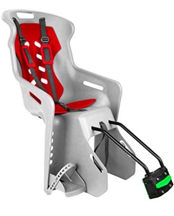 Nfun Unisex Baby-Baby Lebhaft tylne siedzenie z mocowaniem do ramy, szary/czerwony, tylko