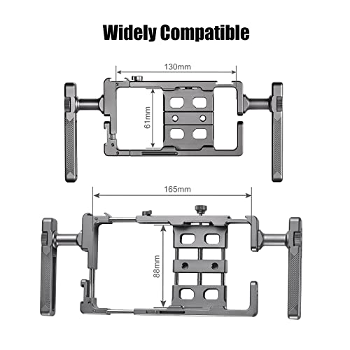 SUNWAYFOTO PCR-01 klatka na smartfona uniwersalny zestaw wideodomofonowy z uchwytem, stabilizator telefonu do nagrywania wideo akcesoria do filmowania telefonów komórkowych - obrazek 8