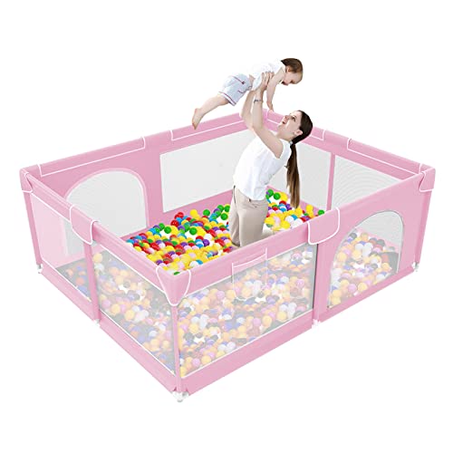 Zehnhase Kojec dla niemowląt, do łóżeczka dziecięcego, kojca, do użytku w pomieszczeniach, plac zabaw, kratka ochronna z oddychającą siatką (180 x 150 cm)