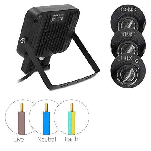 kwmobile Reflektor LED z czujnikiem ruchu – 30 W reflektor LED 2700 lumenów – kabel zasilający z czujnikiem zmierzchu – reflektor LED – lampa reflektorowa - obrazek 4