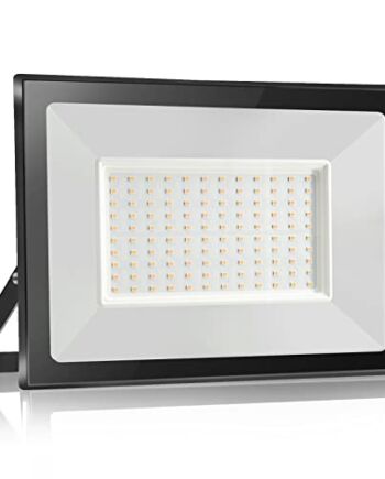 bapro Reflektor LED 100 W, 10000 lumenów, światło ogrodowe, 3000 K, ciepła biel, światła zewnętrzne, światła punktowe, wodoszczelność IP65, zewnętrzne światło bezpieczeństwa, oświetlenie ścienne, do korytarzy, garaży, parkingu, podwórka