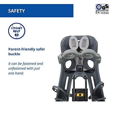 b bellelli Strzałka 2021 - Fotelik rowerowy z poduszkami i paskami ze sztucznej skóry - dla dzieci do 15 kg, od 9 miesięcy do 3 lat - Mocowanie do ramy - obrazek 3