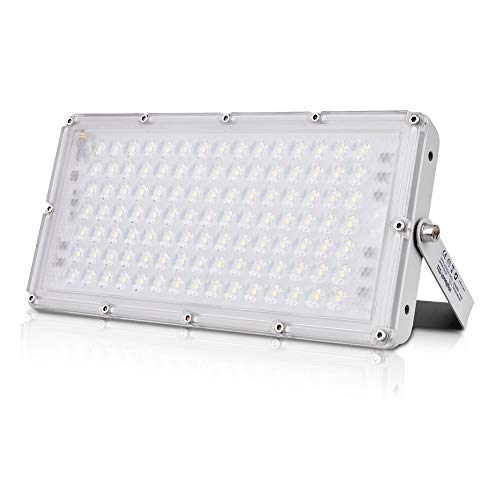 Reflektor LED 100W, wodoszczelny IP66 reflektor zewnętrzny 10000 lm, 6500K zimna biel, do ogrodu, garażu, na plac sportowy, do parkingu, na taras, oświetlenie
