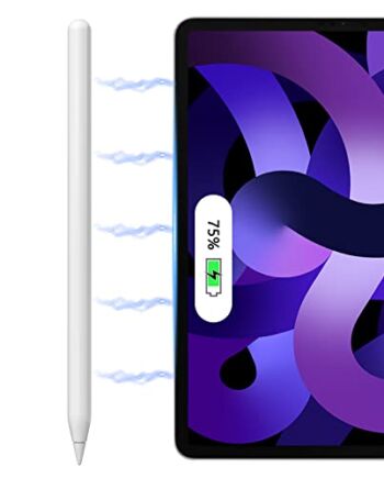 MoKo Wireless Charging Stylus Pen für iPad, Apple Pencil Kompatibel mit iPad Pro 12,9" 3/4/5, iPad Pro 11" 1/2/3, iPad Air 5/4, Mini 6 Gen, Wireless Magnetic iPad Pencil Tilt & Palm Rejection - Weiß