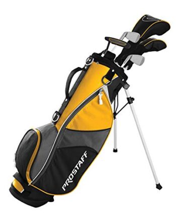 Wilson Golf Pro Staff JGI MD, klub dla dzieci/młodzieży w wieku 8-11 lat, rozmiar ciała 127-142 cm, praworęczny, grafitowy, w tym torba do przenoszenia, żółta, WGGC91830