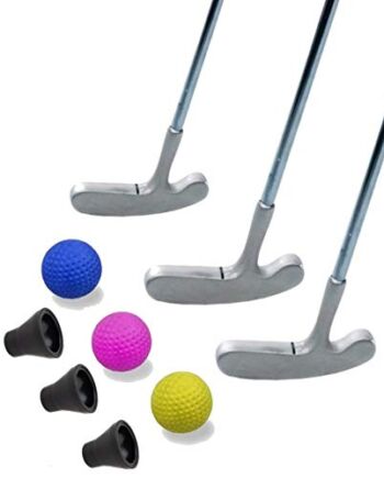 Golfas Zestaw do mini piłki nożnej Family – 9-częściowy (z 3 oryginalnymi piłkami do gry w piłkę do gry w Shore) i 3 x Minigolf-Pick-Up