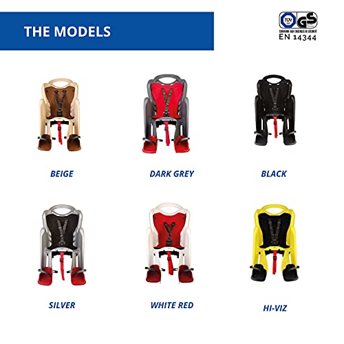 Mr Fox - Seggiolino Posteriore per Bicicletta - per Bambini fino a 22 kg, da 3 a 8 anni - si Fissa al Telaio - Grigio Scuro - obrazek 2