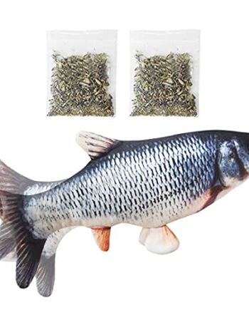 DIWUJI Kocimiętka, zabawka dla kotów, USB, elektryczny wózek dla zwierząt domowych, interaktywna zabawka, 30 cm, realistyczna, pluszowa symulacja gryzienia, poduszka do żucia, zabawka dla kotów, kotków