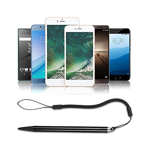 Rysik dotykowy ze sprężyną liną, zamiennik twardego rysika, zamiennik ekranu dotykowego, uniwersalny rysik do rysunków z powłoką zapobiegającą malowaniu do telefonów komórkowych / tabletów (czarny) - obrazek 3