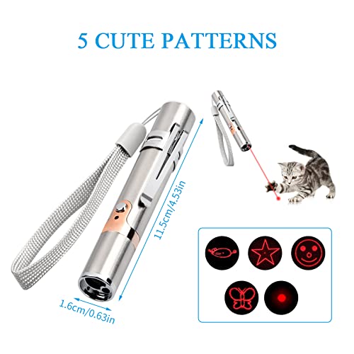 Pinsheng Zabawka dla kotów, LED, interaktywna zabawka myśliwska dla kotów, ładowanie przez USB, funkcja 3 w 1, wielofunkcyjna zabawka LED, interaktywna zabawka do treningu zwierząt domowych - obrazek 7