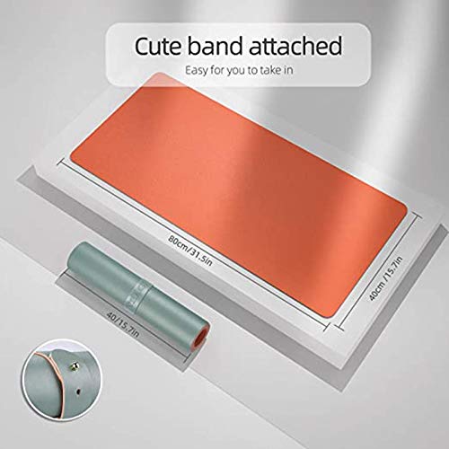 Popidome Wielofunkcyjna podkładka na biurko, ultra cienka, wodoszczelna podkładka pod mysz ze skóry PU, podwójne zastosowanie, do biura/domu - obrazek 6