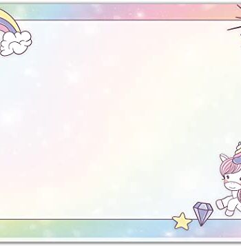 blaash® Podkładka na biurko XXL z motywem jednorożca, format DIN A2, dla dzieci, 25 arkuszy z miejscem do malowania, pisania lub bazgrania, podkładka na biurko, dla dziewczynki/na biurko, dekoracja dla dzieci