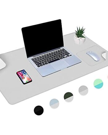 Podkładka na biurko, zestaw 2 szt., 80 x 40 cm, ze skóry PU, antypoślizgowa, podkładka na biurko z podkładką pod mysz, wodoszczelna, dwustronna podkładka do pisania, duża mata na biurko do biura i domu