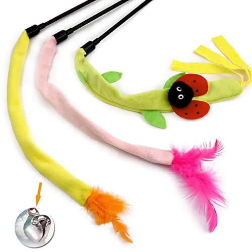 GingerUP Różdżki do kręcenia kotów interaktywne zabawki dla kotów różdżki z dźwiękowym papierem frędzle dla kota kociaka zabawy ćwiczeniowej do gry 8 sztuk - obrazek 5