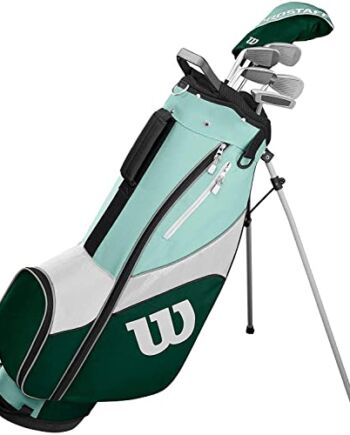 Wilson Golf Pro Staff SGI, zestaw klub golfowy dla kobiet, dla osób praworęcznych, odpowiedni dla początkujących i zaawansowanych, grafitowy, jasnoniebieski/zielony, WGG150003