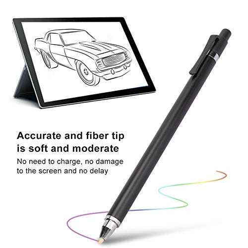 Uniwersalny długopis do ekranu dotykowego, cichy przenośny długopis cyfrowy do smartfonów i tabletów, bardzo czuły wielofunkcyjny długopis pojemnościowy, czarny, biały (czarny) - obrazek 7