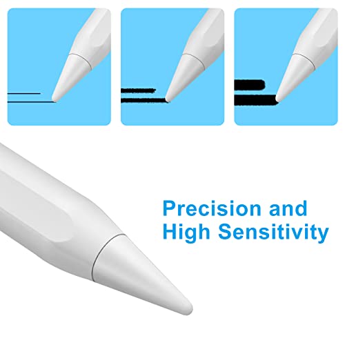 3 zestawy zamiennych końcówek, etui ochronne na końcówki ołówkowe, silikon wysoka czułość wsparcie wrażliwe działanie nacisku, kompatybilny z Apple Pencil & iPad Pen do rysowania pisania (biały, szary) - obrazek 6