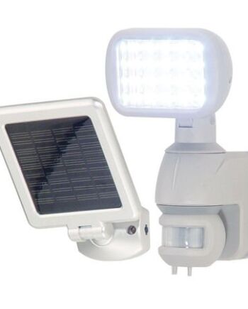 Camtronics ILU Solar 24 diody LED, kolor biały, standardowa moc, z akumulatorem do wielokrotnego ładowania i ładowarką solarną, czujnik ruchu