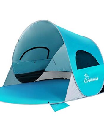 Wolfwise Pop Up 3-4 Personen Strandmuschel, UPF 50+ UV Schutz Familien