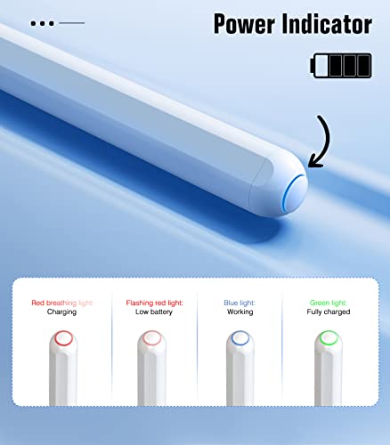 MoKo Wireless Charging Stylus Pen für iPad, Apple Pencil Kompatibel mit iPad Pro 12,9" 3/4/5, iPad Pro 11" 1/2/3, iPad Air 5/4, Mini 6 Gen, Wireless Magnetic iPad Pencil Tilt & Palm Rejection - Weiß - obrazek 3