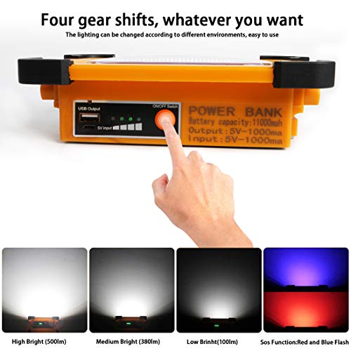 Solarny Reflektor LED 80W Zewnętrzne Światło Robocze Przenośne Światło Awaryjne z Magnesem Słonecznym 4 Tryby i bank Energii z USB Wodoodporny Reflektor IP65 Odpowiedni do Kempingu Podróży Wędkarstwa - obrazek 11