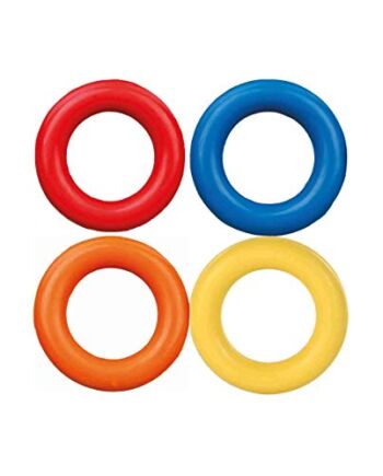 Trixie Pierścień zabawka dla psa, 9 cm, naturalna guma, pomarańczowa,