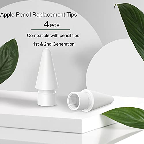 Sweetone Końcówki kompatybilne z Apple Pencil Tip 1. generacji i 2. generacji, 4 opakowania końcówek wymiennych do Apple Pencil wysoka czułość końcówki do iPada Pro iPencil stalówki (białe) - obrazek 7