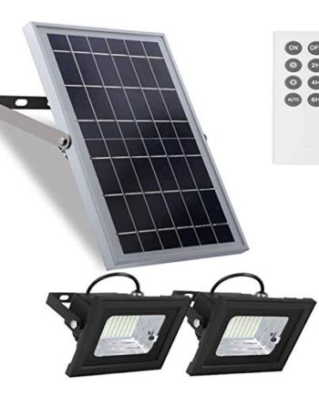 Reflektor solarny z pilotem zdalnego sterowania, 10 W, 6 V, 13,6 x 9,3" z 800 lm, podwójny reflektor solarny 5,1" x 3,9" 64 diody LED do ogrodzenia, szopy, stodoły