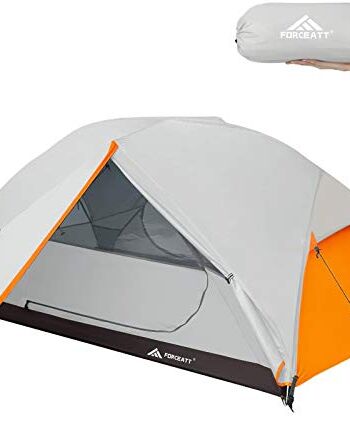 Forceatt Namiot kempingowy dla 2 – 3 osób, 2-drzwiowy, wodoszczelny i wiatroszczelny, 3 – 4 sezony, ultralekki plecak na trekking, kemping, do aktywności na świeżym powietrzu.