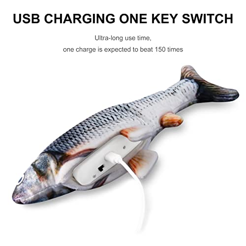 2 szt. zabawki dla kota, kręcąca się ryba, kot, zabawka dla kota, interaktywna zabawka rybna dla kotów, zmywalna pluszowa zabawka, potrząsająca zabawka, ruchoma symulacja ryb - obrazek 4