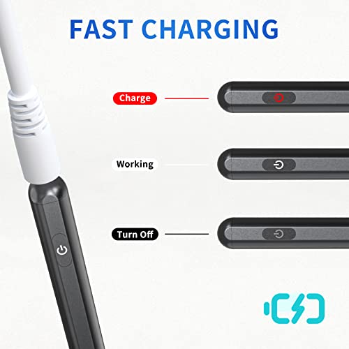 URSICO Stylus Pen 2. generacji do iPada, Active Pen z rejection i magnetycznym rysikiem Apple Pencil do iPad 6/7/8/9, iPad Air 3/4/5, iPad Mini 5/6, iPad Pro 11", iPad Pro 3/4/5 12,9", czarny - obrazek 3