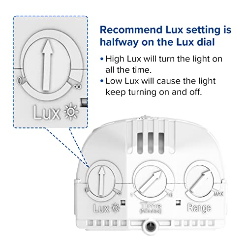 SANSI Reflektor LED 45 W z czujnikiem ruchu na zewnątrz, 6000 lumenów, 5000 K białe światło dzienne LED, bardzo jasna lampa zewnętrzna LED z czujnikiem ruchu, wodoszczelność IP65, regulowane światło, biały - obrazek 2