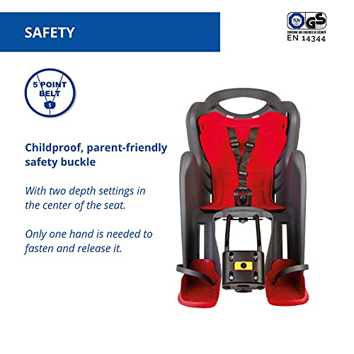 Mr Fox - Seggiolino Posteriore per Bicicletta - per Bambini fino a 22 kg, da 3 a 8 anni - si Fissa al Telaio - Grigio Scuro - obrazek 3