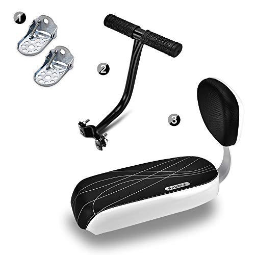 Wygodna poduszka na tylny bagażnik rowerowy, tylne siedzenie rowerowe dla dziecka, poduszka na rower z parą podnóżka, oparcia i podłokietnika - obrazek 4