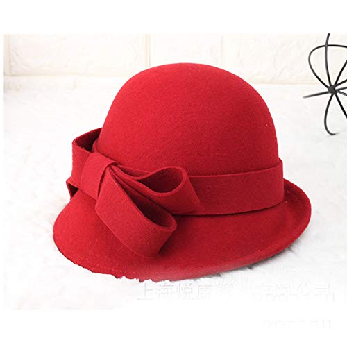 Kabinga D64, Damskie filcowy kapelusz Vintage Czerwony, Środkowy