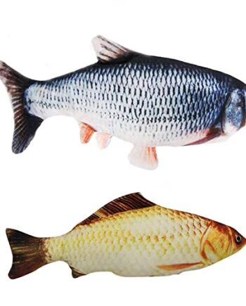 2 szt. zabawki dla kota, kręcąca się ryba, kot, zabawka dla kota, interaktywna zabawka rybna dla kotów, zmywalna pluszowa zabawka, potrząsająca zabawka, ruchoma symulacja ryb