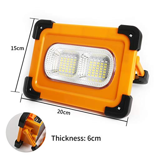 Solarny Reflektor LED 80W Zewnętrzne Światło Robocze Przenośne Światło Awaryjne z Magnesem Słonecznym 4 Tryby i bank Energii z USB Wodoodporny Reflektor IP65 Odpowiedni do Kempingu Podróży Wędkarstwa - obrazek 15
