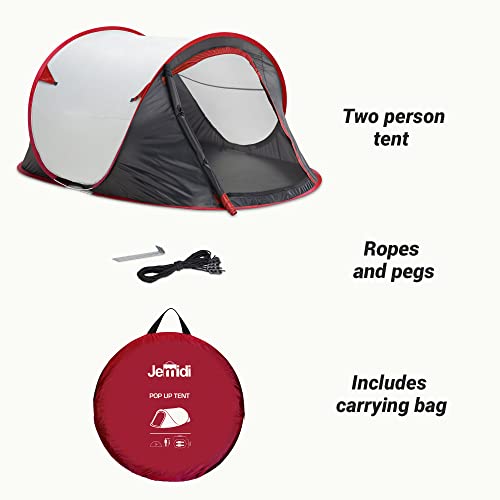 Jemidi namiot samorozkładający się namiot dla 2 osób, namiot festiwalowy, namiot trekkingowy, namiot kempingowy, automatyczny namiot sekundowy, plażowy, 220 cm x 120 cm x 95 cm, 2-osobowy - obrazek 2