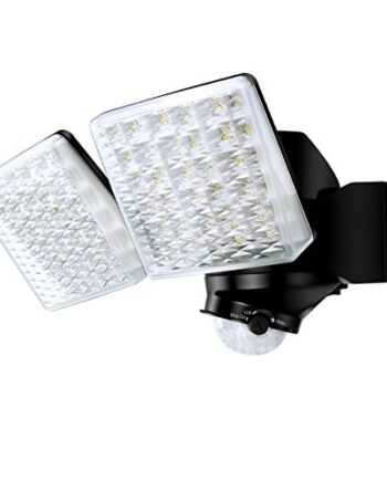 STASUN Reflektor LED 20 W z regulowanym czujnikiem ruchu, kąt wykrywania 180°, 2000 lm, światło dzienne 5000 K, wodoszczelny reflektor