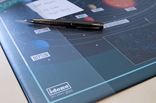 Idena 10449 – podkładka na biurko z dwiema kieszeniami, Układ Słoneczny, wymiary ok. 58,5 x 38,5 cm, praktyczne akcesorium do pokoju dziecięcego, młodzieżowego i gabinetu - obrazek 2