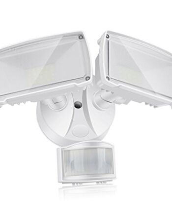 SOLLA Reflektor LED z czujnikiem ruchu, 2800 lm, światło bezpieczeństwa LED, 25 W, światło zewnętrzne 5000 K, 2 reflektory z regulowaną głowicą dolną, 2 tryby pracy, nadaje się do wejść, schodów, podwórza i garażu