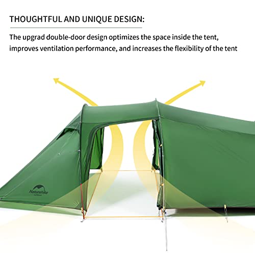 Namiot z Plecakiem Przestronny, Lekki Namiot Rodzinny dla 2/3 Osób Namiot Tunelowy dla 2/3 Osób z Markizą - obrazek 4