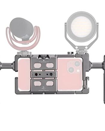 SUNWAYFOTO PCR-01 klatka na smartfona uniwersalny zestaw wideodomofonowy z uchwytem, stabilizator telefonu do nagrywania wideo akcesoria do filmowania telefonów komórkowych