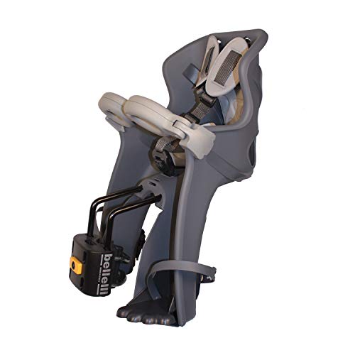 b bellelli Strzałka 2021 - Fotelik rowerowy z poduszkami i paskami ze sztucznej skóry - dla dzieci do 15 kg, od 9 miesięcy do 3 lat - Mocowanie do ramy