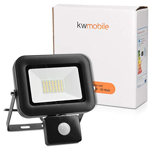 kwmobile Reflektor LED z czujnikiem ruchu – 30 W reflektor LED 2700 lumenów – kabel zasilający z czujnikiem zmierzchu – reflektor LED – lampa reflektorowa - obrazek 3