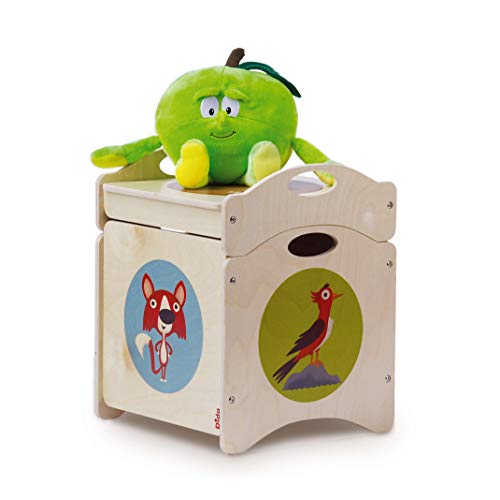 Dida - Ławka do siedzenia dla dzieci Troncotto pudełko do przechowywania z dużą ilością miejsca do przechowywania zabawek – skrzynia na zabawkę z 4 kółkami + pokrywa, jako ławka do siedzenia