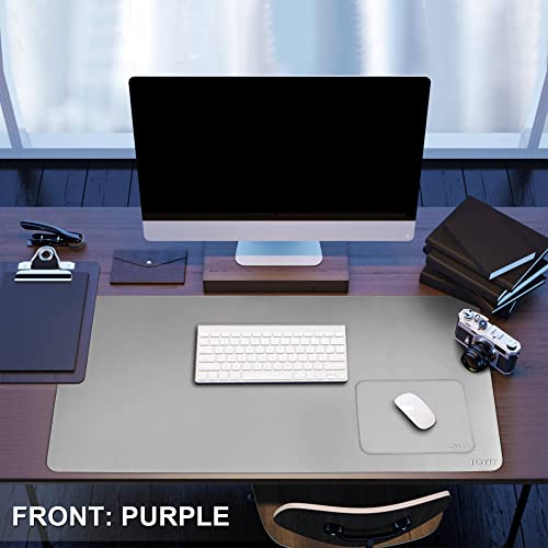 Podkładka na biurko, zestaw 2 szt., 80 x 40 cm, ze skóry PU, antypoślizgowa, podkładka na biurko z podkładką pod mysz, wodoszczelna, dwustronna podkładka do pisania, duża mata na biurko do biura i domu - obrazek 2