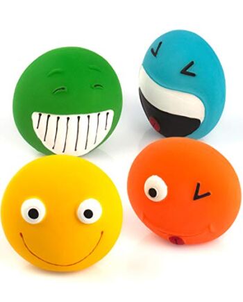 Chiwava 4 szt. 3" małe zabawki dla psów interaktywne gumowe lateksowe