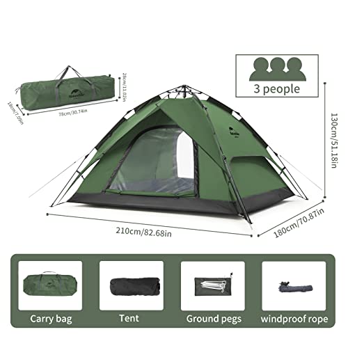Naturehike Namiot Rozkładany Namiot Kempingowy dla 3-4 Osób Automatycz - obrazek 4